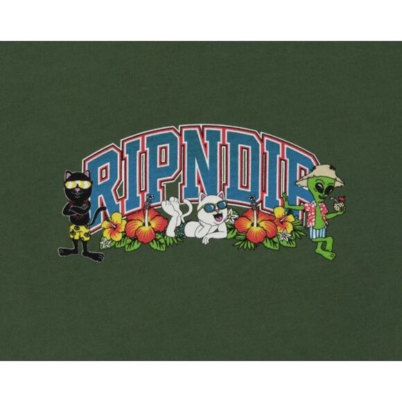 SUMMER FRIENDS CROPPED TANK (OLIVE) XL - Picture 3 of 4